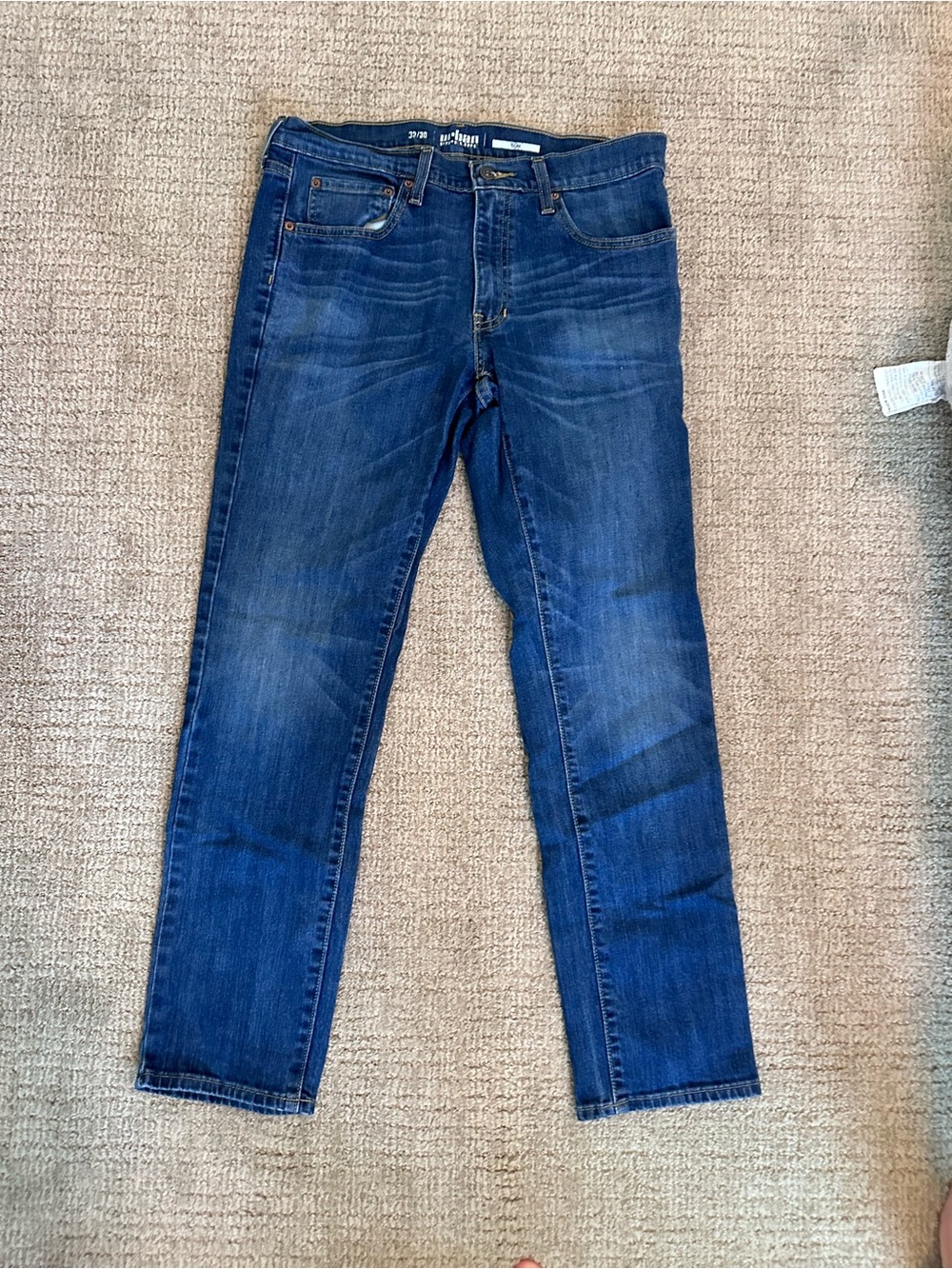 urban pipeline Men's Slim Straight Jeans in Dark Blue Wash